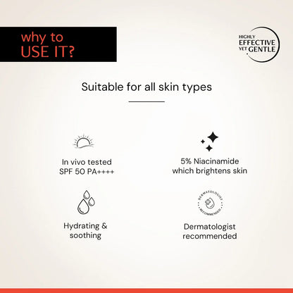 Fluid Brightening Sunscreen SPF 50 PA++++ | 5% Niacinamide | In Vivo Tested | All Skin Types