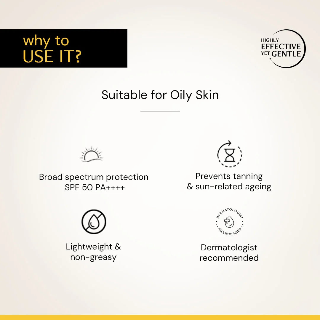 Gel Sunscreen for Oily Skin - SPF 50 PA++++(50 gm) | In-Vivo Tested