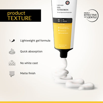 Gel Sunscreen for Oily Skin - SPF 50 PA++++(30gm) | In-Vivo Tested