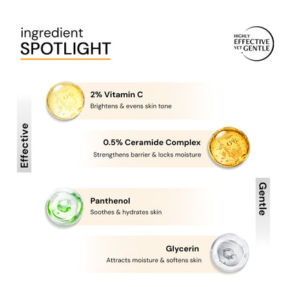 Vitamin C Brightening Moisturizer – 2% Vitamin C and 0.5% Tri-Ceramide Complex