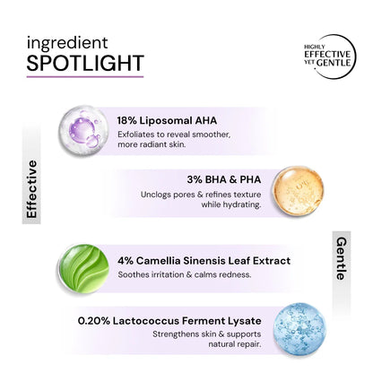 Exfoliating AHA BHA PHA Serum with Liposomal Technology