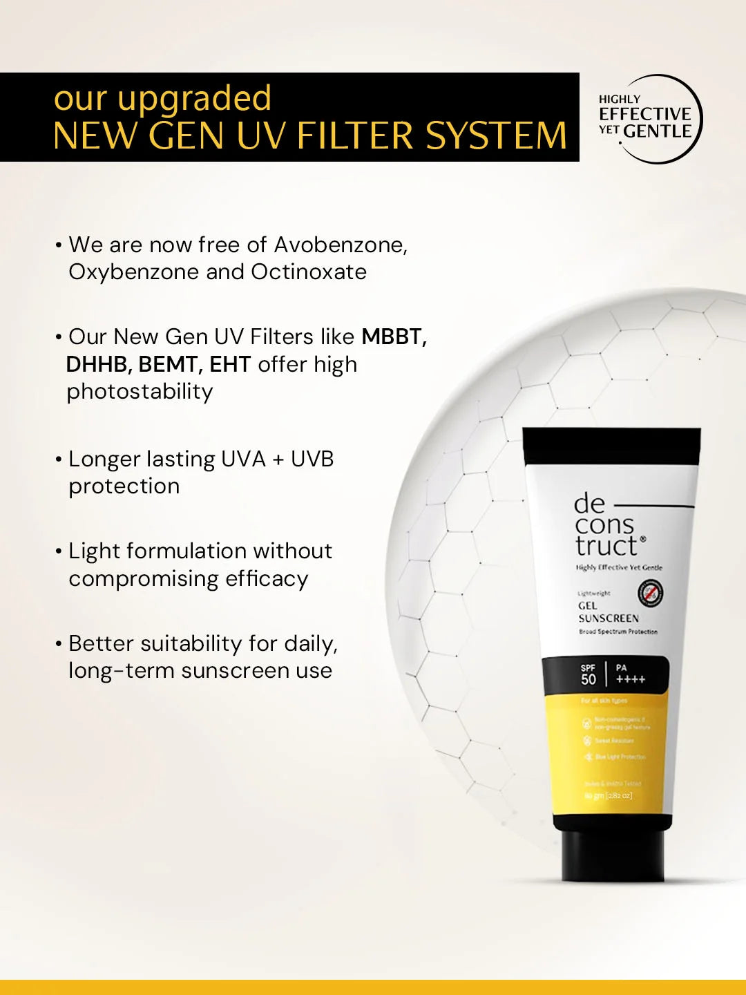 Gel Sunscreen for Oily Skin - SPF 50 PA++++(80 gm) | In-Vivo Tested