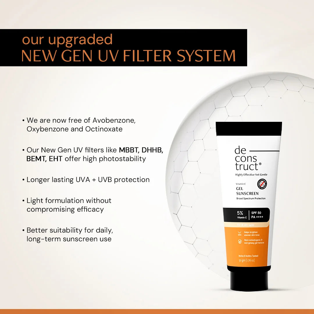 5% Vitamin C Gel Sunscreen for Oily Skin - SPF 50 PA++++ | In-Vivo Tested