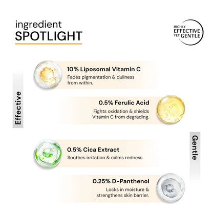 10% Vitamin C Serum for Glowing Skin with Liposomal Technology | Clinically Tested