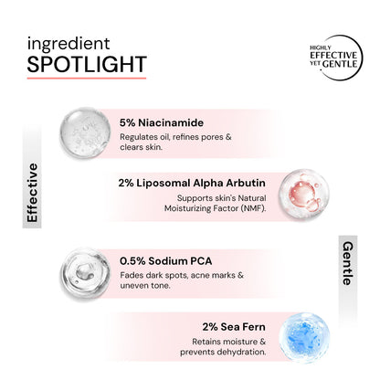 Dark Spot Clearing Serum with Liposomal Technology | 5% Niacinamide &amp; 2% Alpha Arbutin | Clinically Tested
