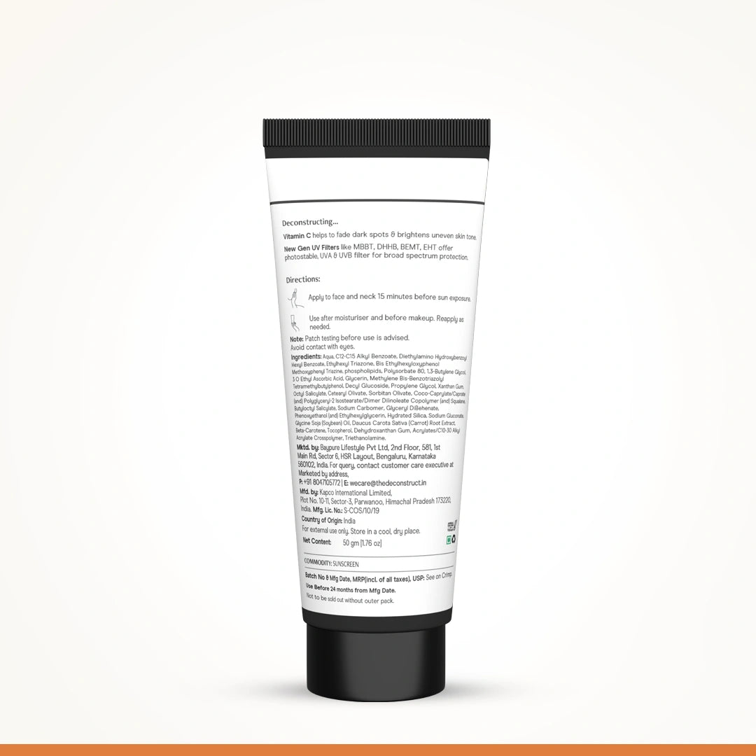 5% Vitamin C Gel Sunscreen for Oily Skin - SPF 50 PA++++ | In-Vivo Tested