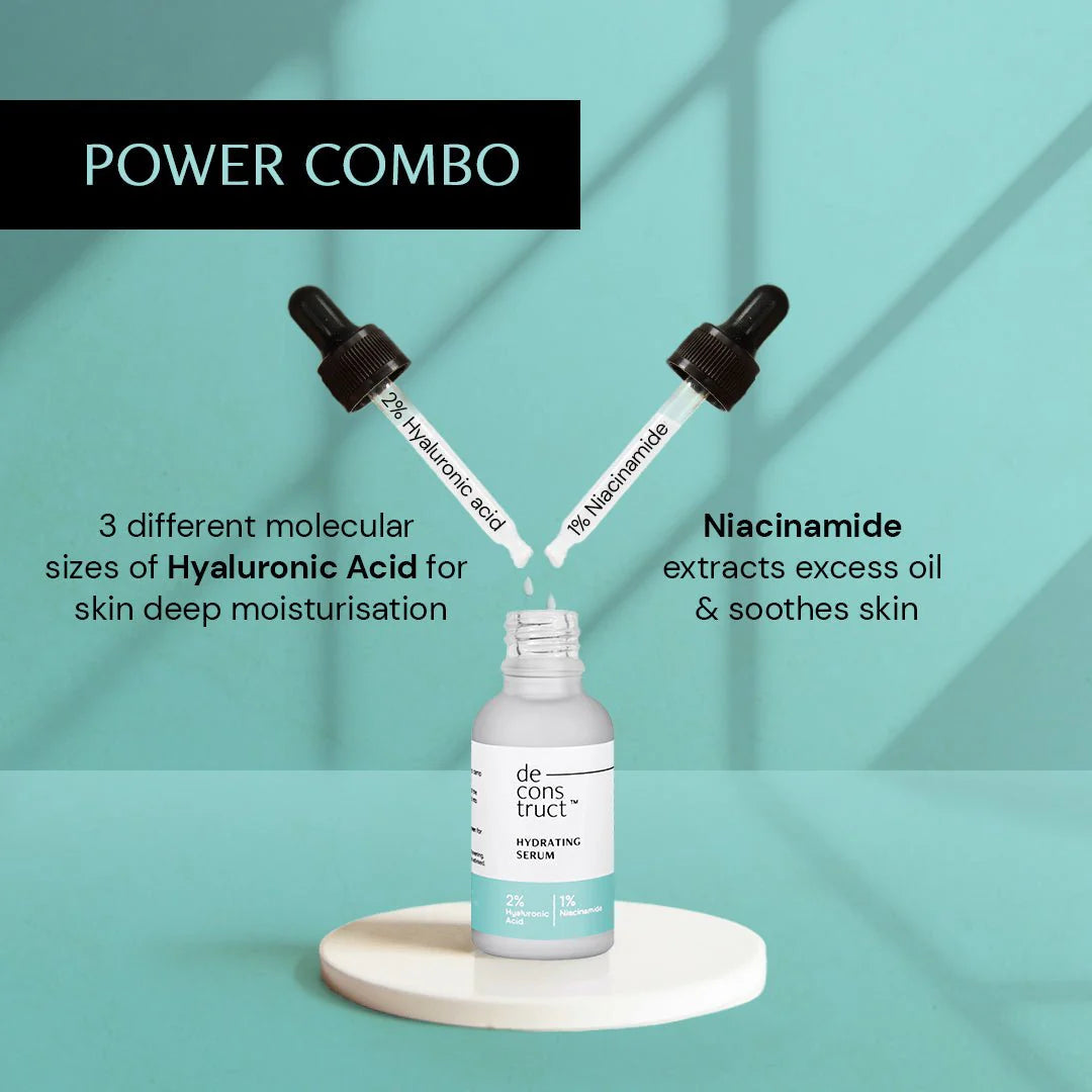 2% Hyaluronic Acid Serum with 1% Niacinamide | Oil Free Hydrating Face serum