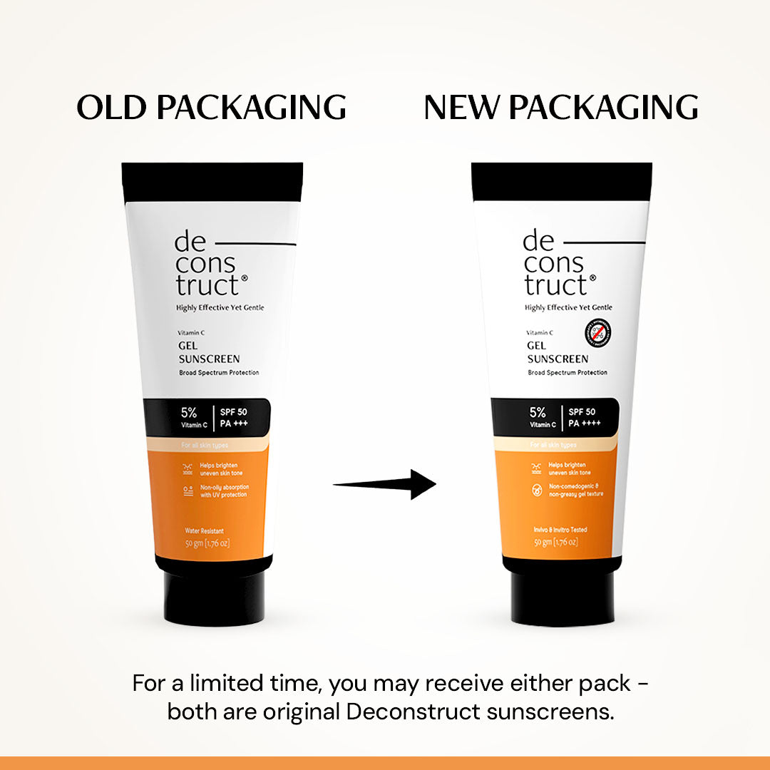 5% Vitamin C Gel Sunscreen for Oily Skin - SPF 50 PA++++ | Brightens skin tone |100% Photostable Sunscreen with 4 New Gen UV Filters | Long Lasting | Lightweight | In-Vivo Tested