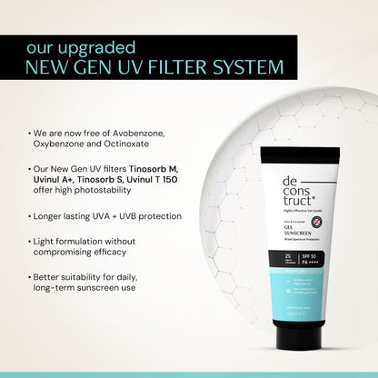 Oats and Ceramide Gel Sunscreen for Sensitive Skin - SPF 50 PA++++ |Soothes and Calms Skin| 100% Photostable Sunscreen with 4 New Gen UV Filters | Long Lasting | Lightweight | In-Vivo Tested