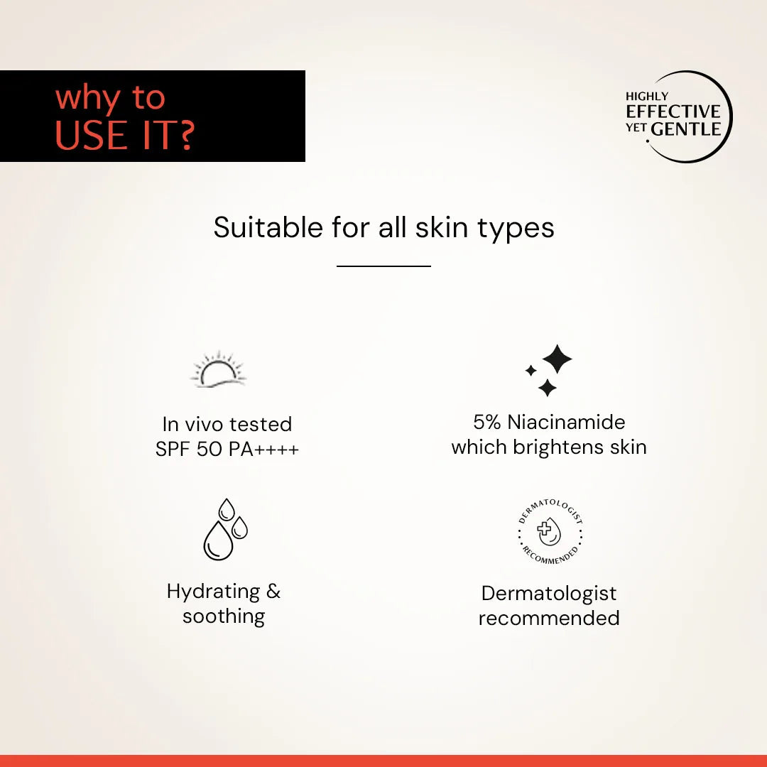Fluid Brightening Sunscreen SPF 50 PA++++ | 5% Niacinamide | In Vivo Tested | All Skin Types