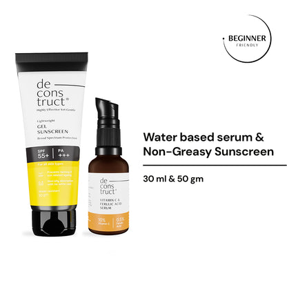 Bestseller Combo - Vitamin C Serum + Gel Sunscreen