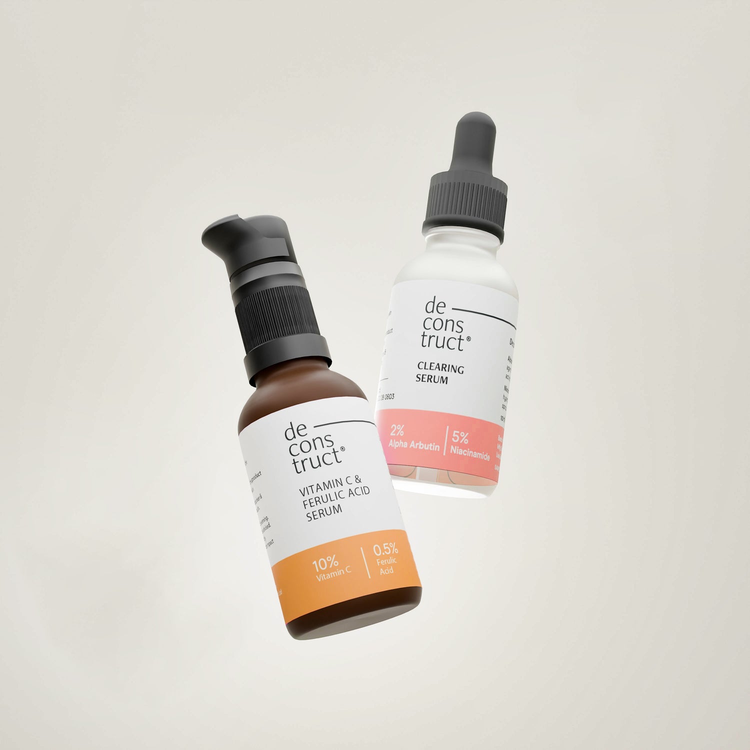 Skin Brightening Duo - Vitamin C &amp; Ferulic Acid Serum + Clearing Serum