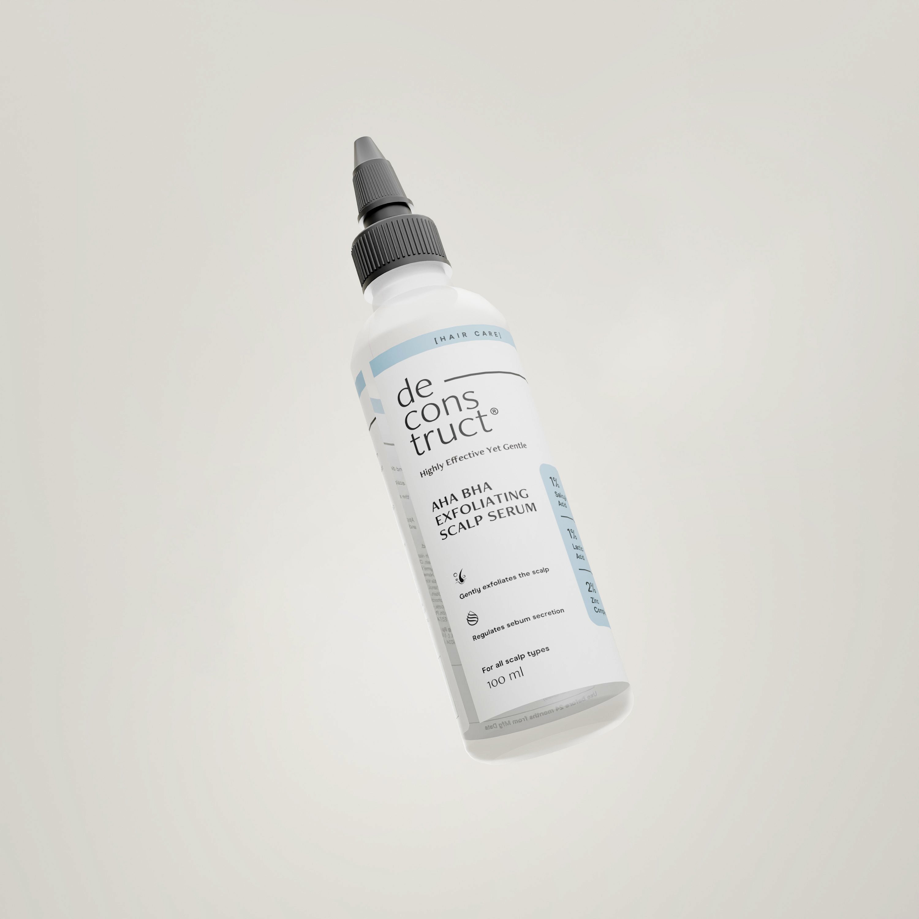 AHA BHA Exfoliating Scalp Serum - 1% Salicylic acid + 1% Lactic acid + 2% Zinc complex