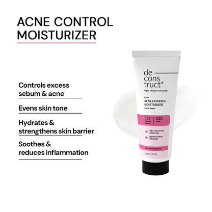 Salicylic Acid Oil Control Face Wash + Acne Control Moisturizer with Ectoin &amp; Ceramides | Acne &amp; Oil Control Duo