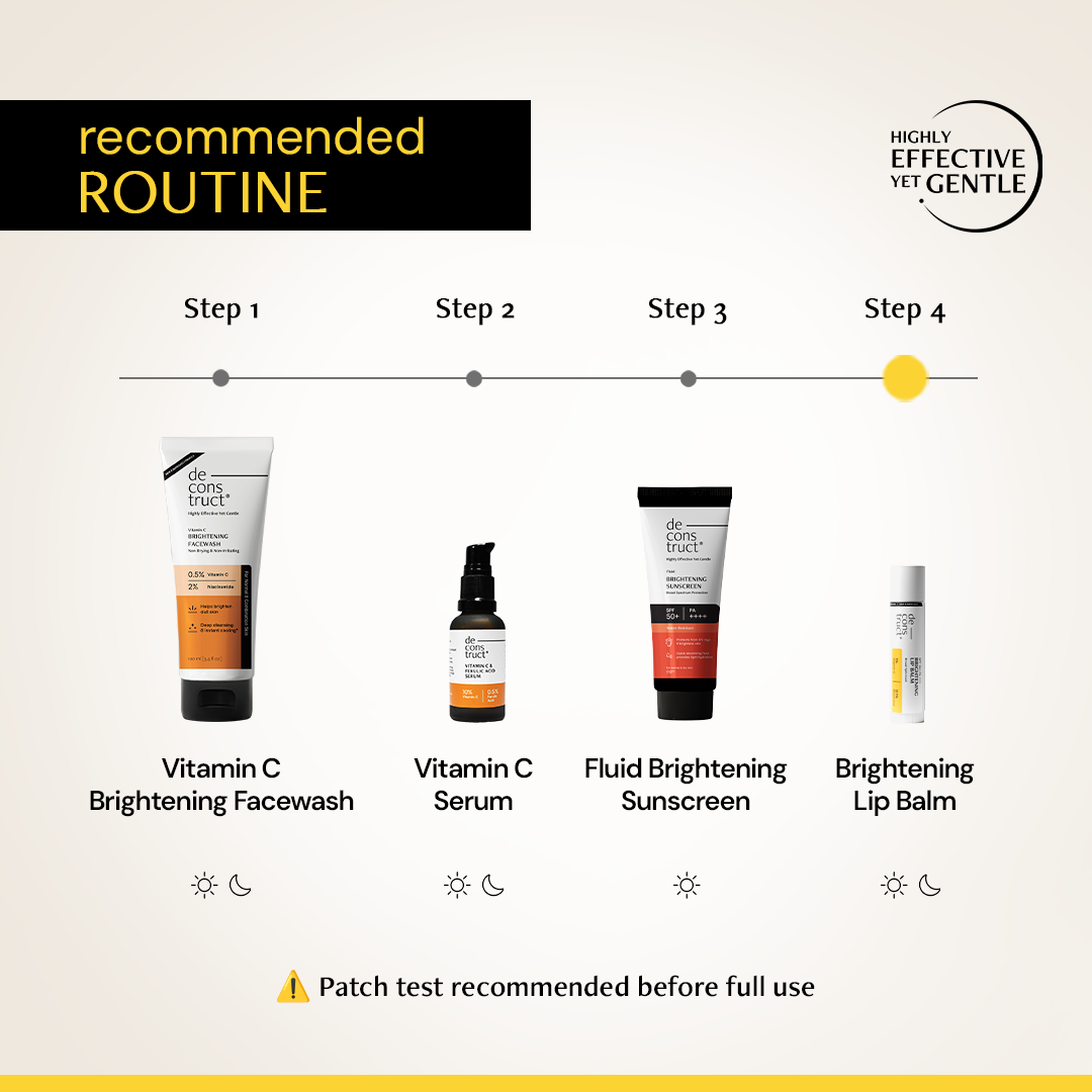 Brightening Lip Balm With SPF - 1% Vitamin C + 0.1% Resorcinol  (Pack of 2)