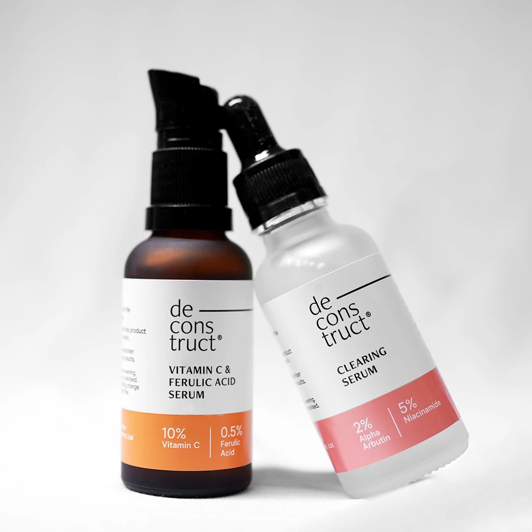 Skin Brightening Duo - Vitamin C &amp; Ferulic Acid Serum + Clearing Serum