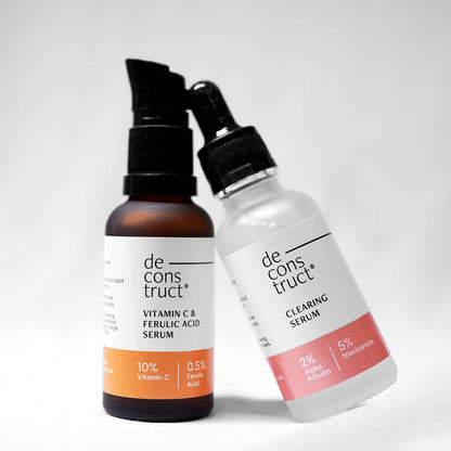 Skin Brightening Duo - Vitamin C &amp; Ferulic Acid Serum + Clearing Serum