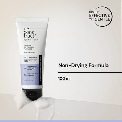 Salicylic Acid Oil Control Face Wash | 2% Salicylic acid + 1.5% Niacinamide |  Non-drying &amp; Cooling
