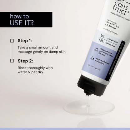Salicylic Acid Oil Control Face Wash | 2% Salicylic acid + 1.5% Niacinamide |  Non-drying &amp; Cooling