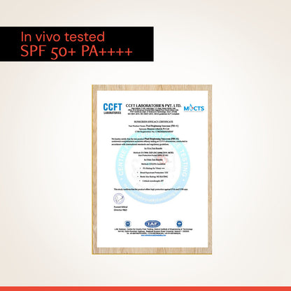 Fluid Brightening Sunscreen SPF 50+ PA++++ | Lightweight, Water-Resistant, No White Cast | For All Skin Types | In- Vivo Tested