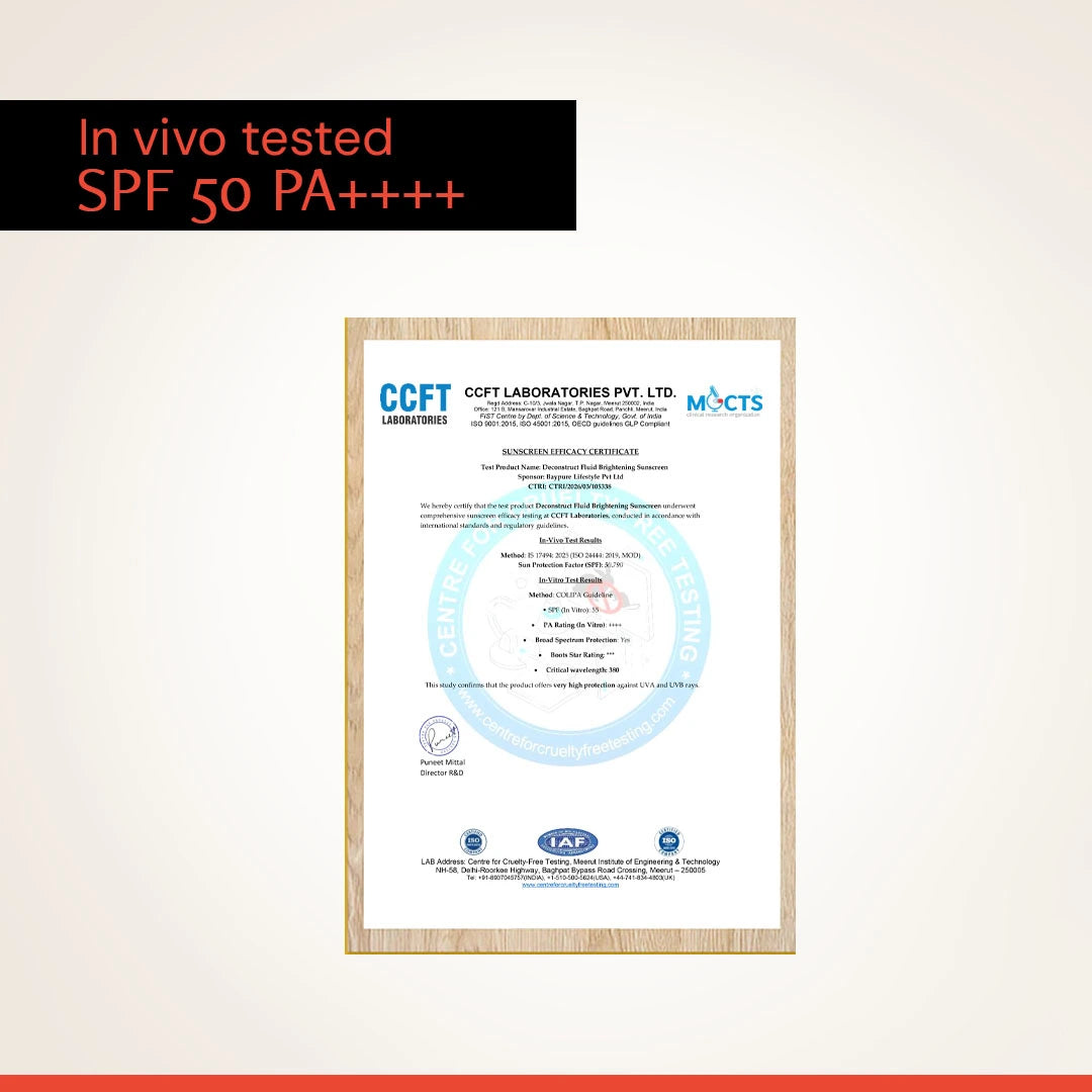 Fluid Brightening Sunscreen SPF 50 PA++++ | 5% Niacinamide | In Vivo Tested | All Skin Types