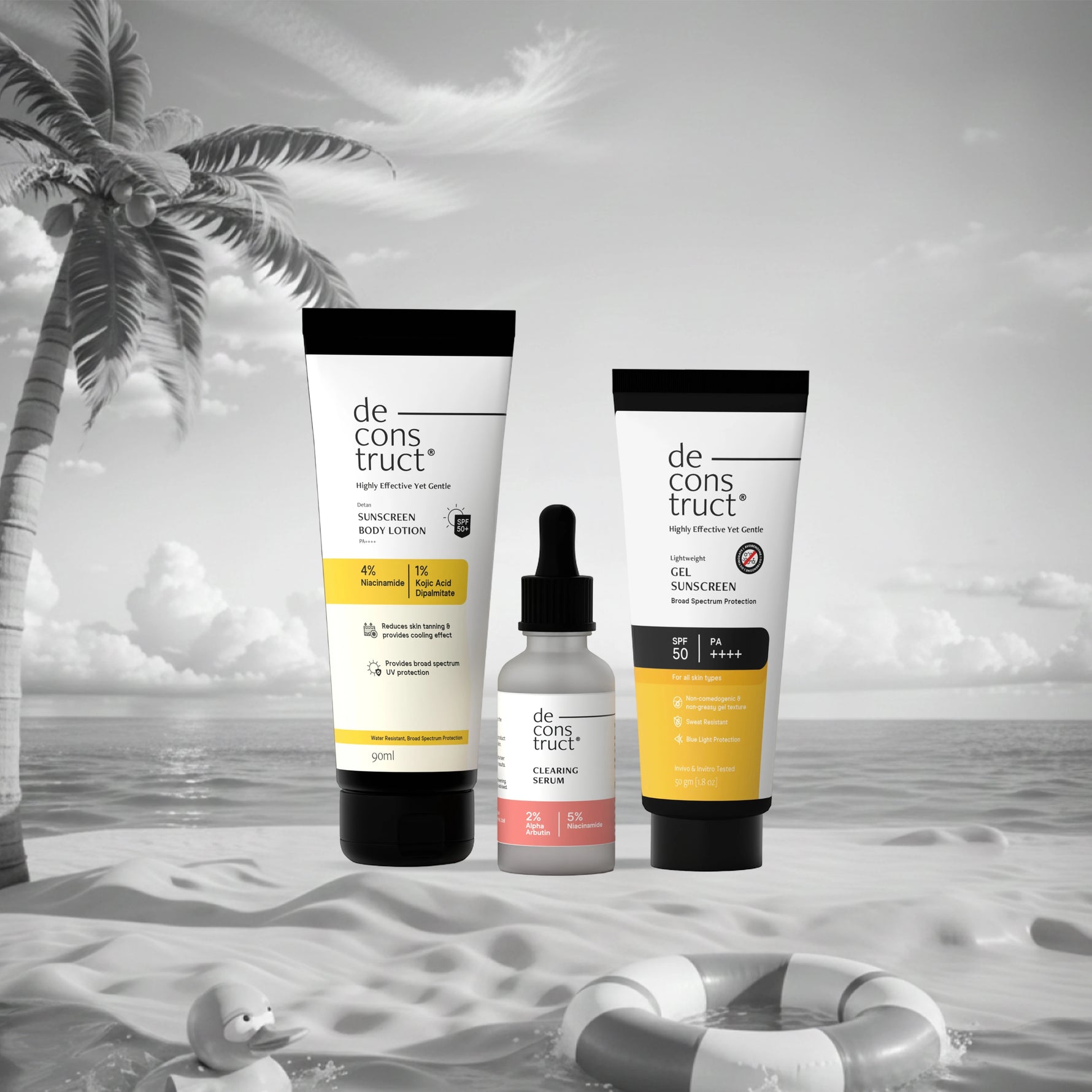 De-Tan SPF Trio skincare combo for tan removal and sun protection