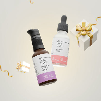 Daily AM PM Young &amp; Clear Skin Duo- Clearing Serum + Retinol &amp; Peptide Serum