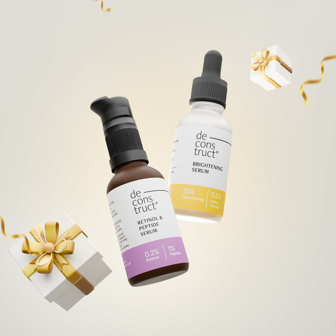 Daily AM PM Young &amp; Glowing Skin Duo- Brightening Serum + Retinol &amp; Peptide Serum