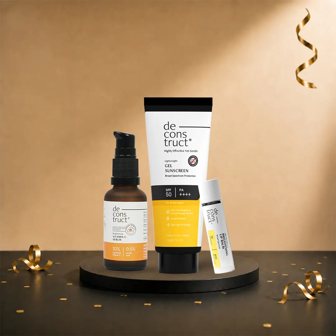 Daily Brightening Shield Trio - Vitamin C Serum + Gel Sunscreen + Brightening Lip Balm
