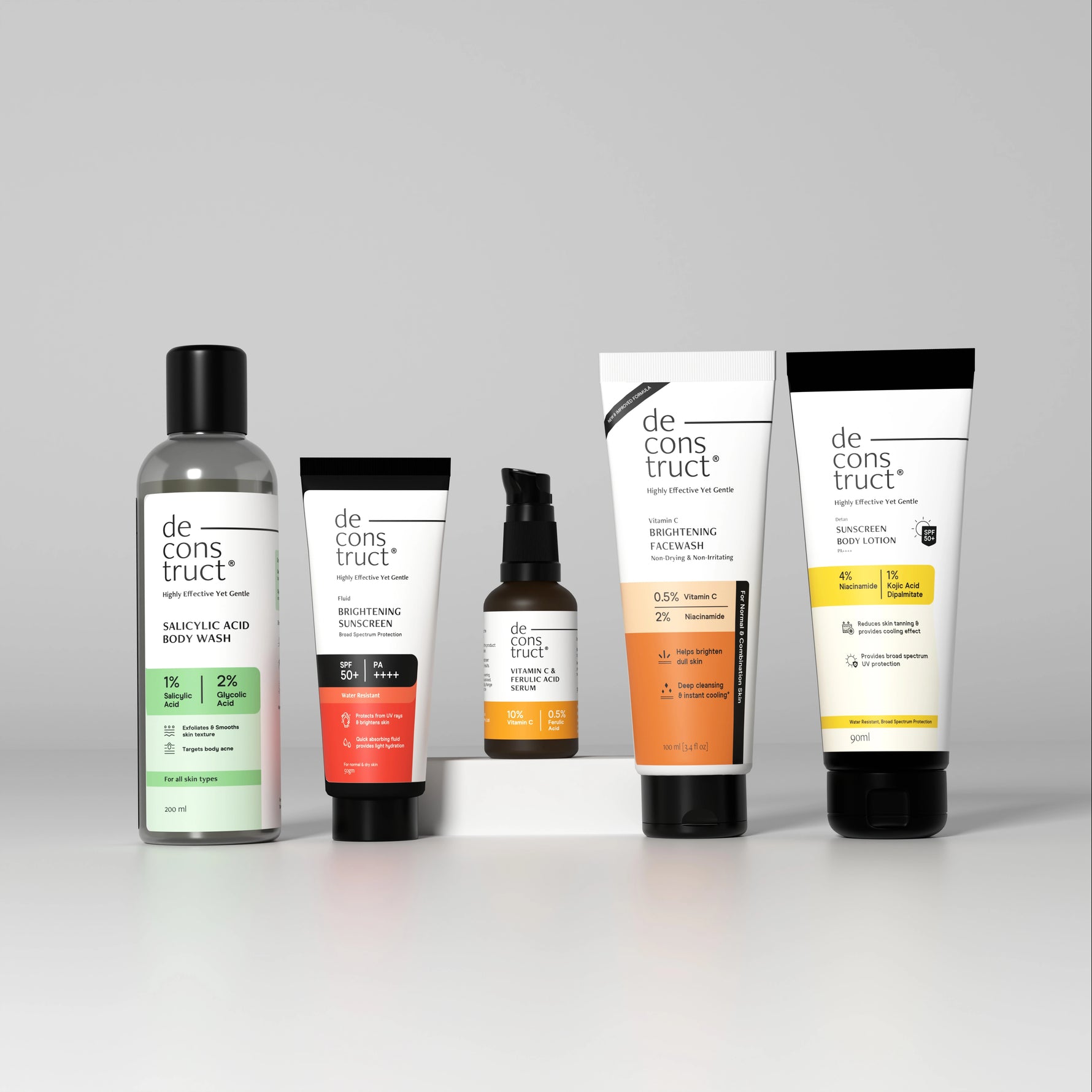 De-Tan Routine Kit for reducing tanning and brightening skin