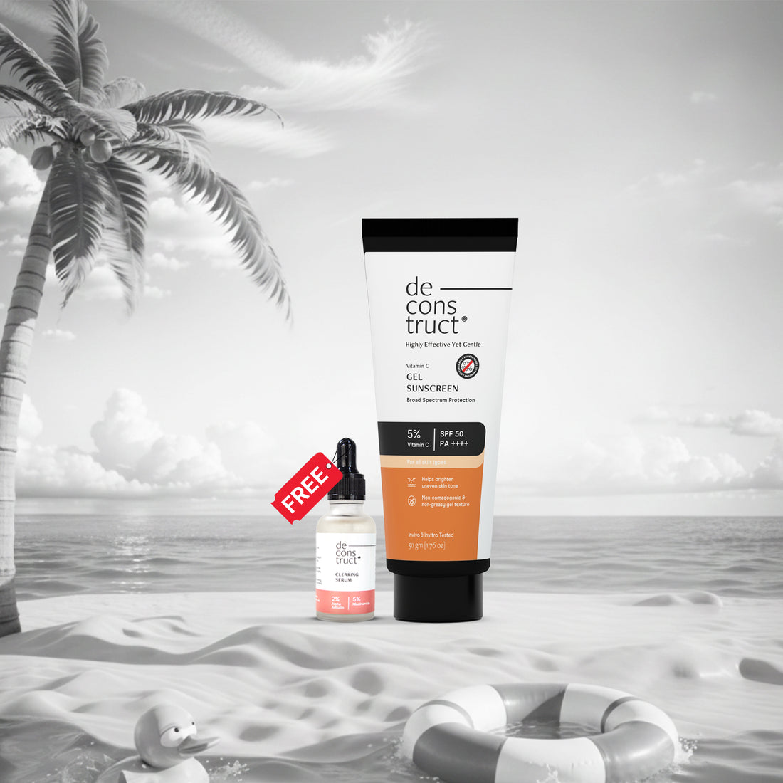 5% Vitamin C Gel Sunscreen for Oily Skin - SPF 50 PA++++ | Brightens skin tone | Photostable Sunscreen with 4 New Gen UV Filters | Long Lasting | Lightweight | In-Vivo Tested