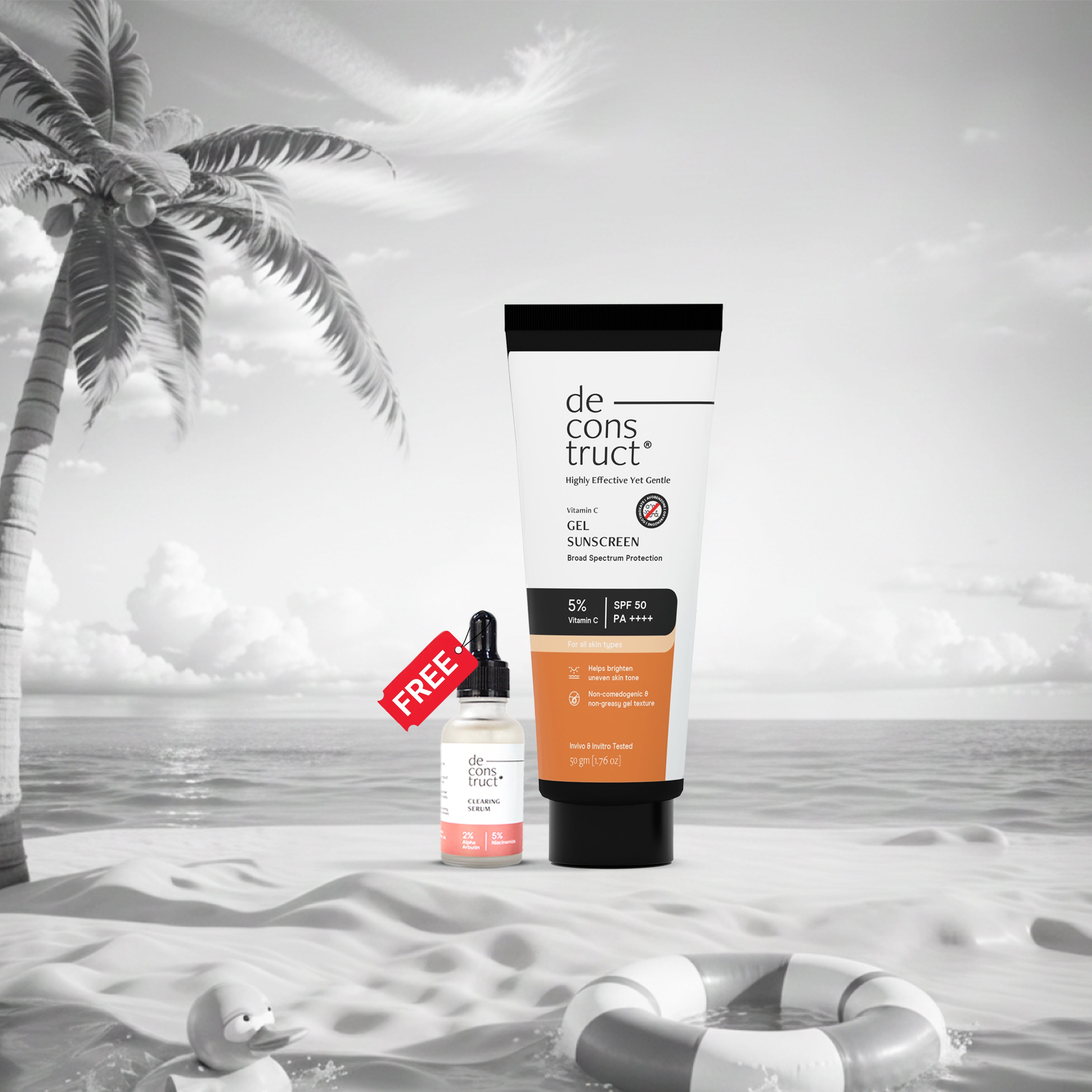 5% Vitamin C Gel Sunscreen for Oily Skin - SPF 50 PA++++ | Brightens skin tone | Photostable Sunscreen with 4 New Gen UV Filters | Long Lasting | Lightweight | In-Vivo Tested