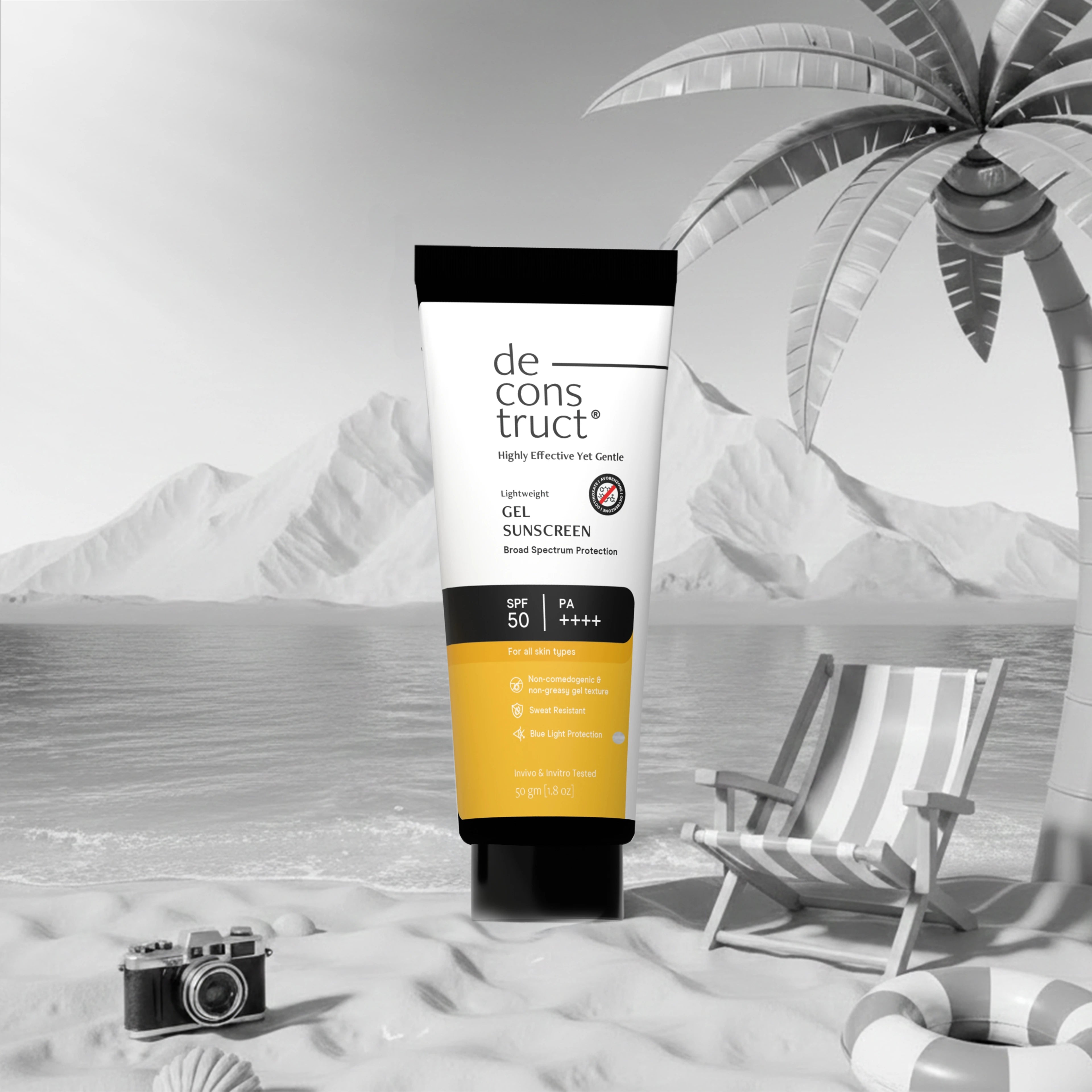 Gel Sunscreen for Oily Skin - SPF 50 PA++++ | 100% Photostable Sunscreen with 4 New Gen UV Filters | Long Lasting | Lightweight, Airy, Non-greasy | In-Vivo Tested