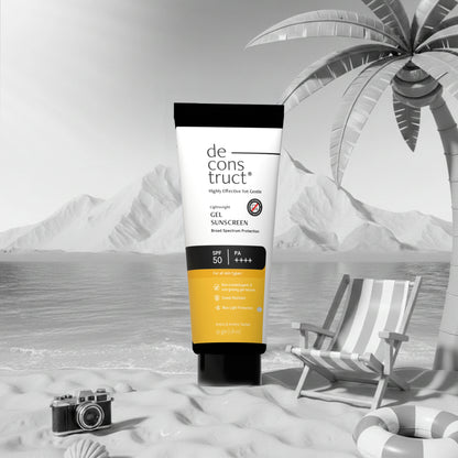 Gel Sunscreen for Oily Skin - SPF 50 PA++++ | 100% Photostable Sunscreen with 4 New Gen UV Filters | Long Lasting | Lightweight, Airy, Non-greasy | In-Vivo Tested