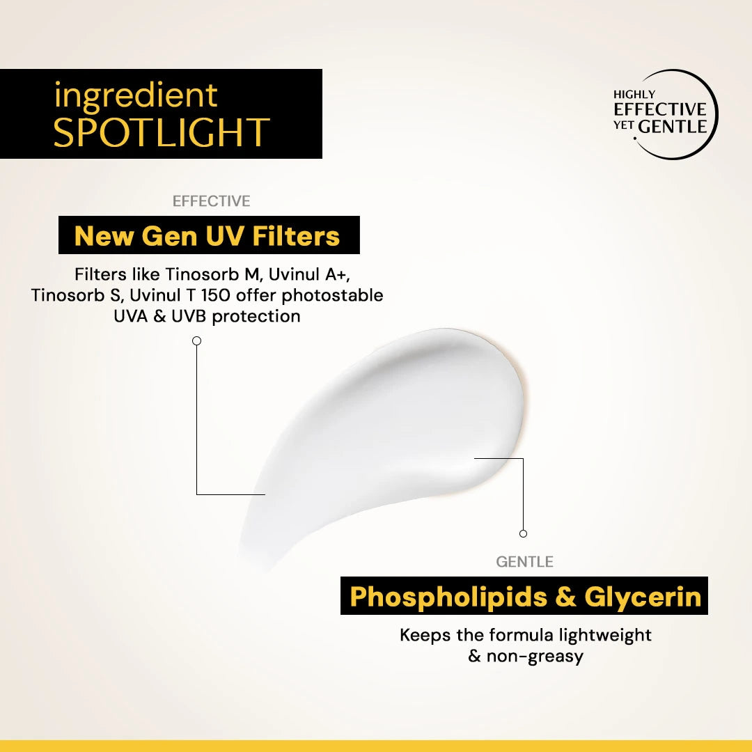 Gel Sunscreen for Oily Skin - SPF 50 PA++++ | 100% Photostable Sunscreen with 4 New Gen UV Filters | Long Lasting | Lightweight, Airy, Non-greasy | In-Vivo Tested