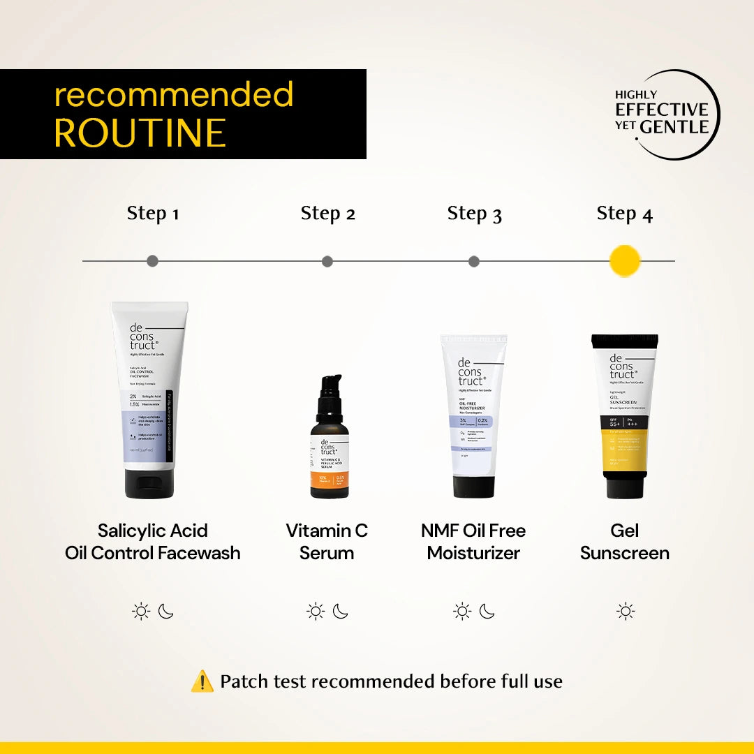 Gel Sunscreen for Oily Skin - SPF 55+ and PA+++ | Lightweight, Non - greasy Water Resistant | In-Vivo Tested  (50 Gms)