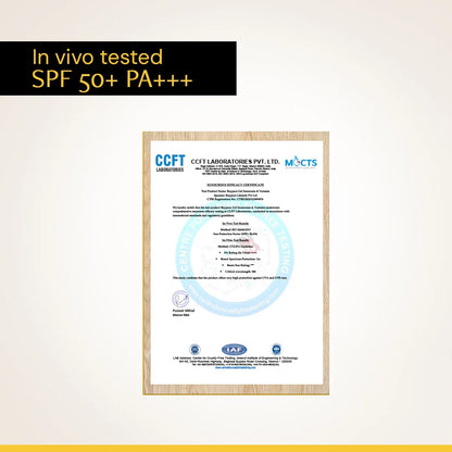 Deconstruct Invivo tested sunscreen certificate
