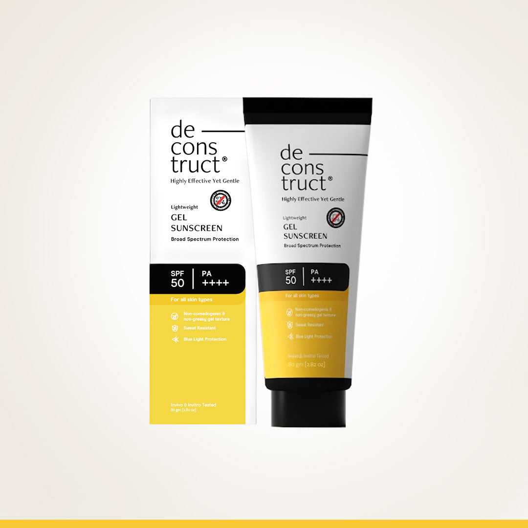 Gel Sunscreen for Oily Skin - SPF 50 PA++++ | 100% Photostable Sunscreen with 4 New Gen UV Filters | Long Lasting | Lightweight, Airy, Non-greasy | In-Vivo Tested (80 Gms)