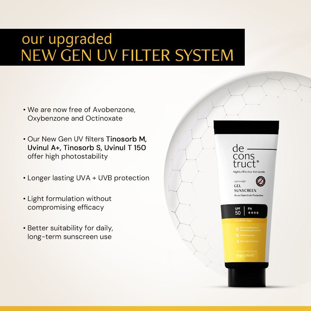 Gel Sunscreen for Oily Skin - SPF 50 PA++++ | 100% Photostable Sunscreen with 4 New Gen UV Filters | Long Lasting | Lightweight, Airy, Non-greasy | In-Vivo Tested (80 Gms)