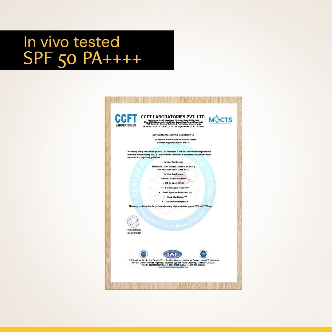 Gel Sunscreen for Oily Skin - SPF 50 PA++++ | 100% Photostable Sunscreen with 4 New Gen UV Filters | Long Lasting | Lightweight, Airy, Non-greasy | In-Vivo Tested (80 Gms)