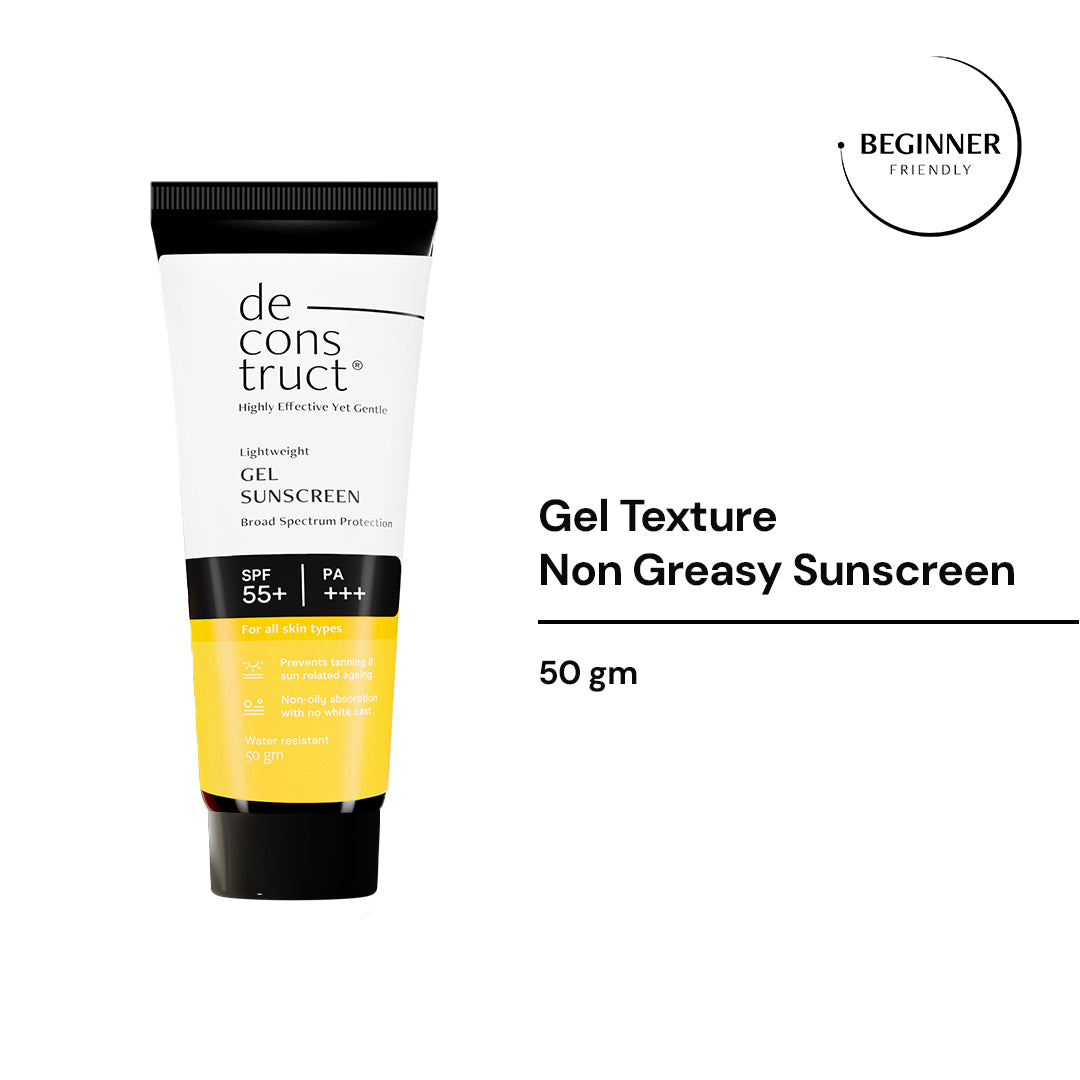 Gel Sunscreen for Oily Skin - SPF 55+ and PA+++ | Water Resistant Sunscreen