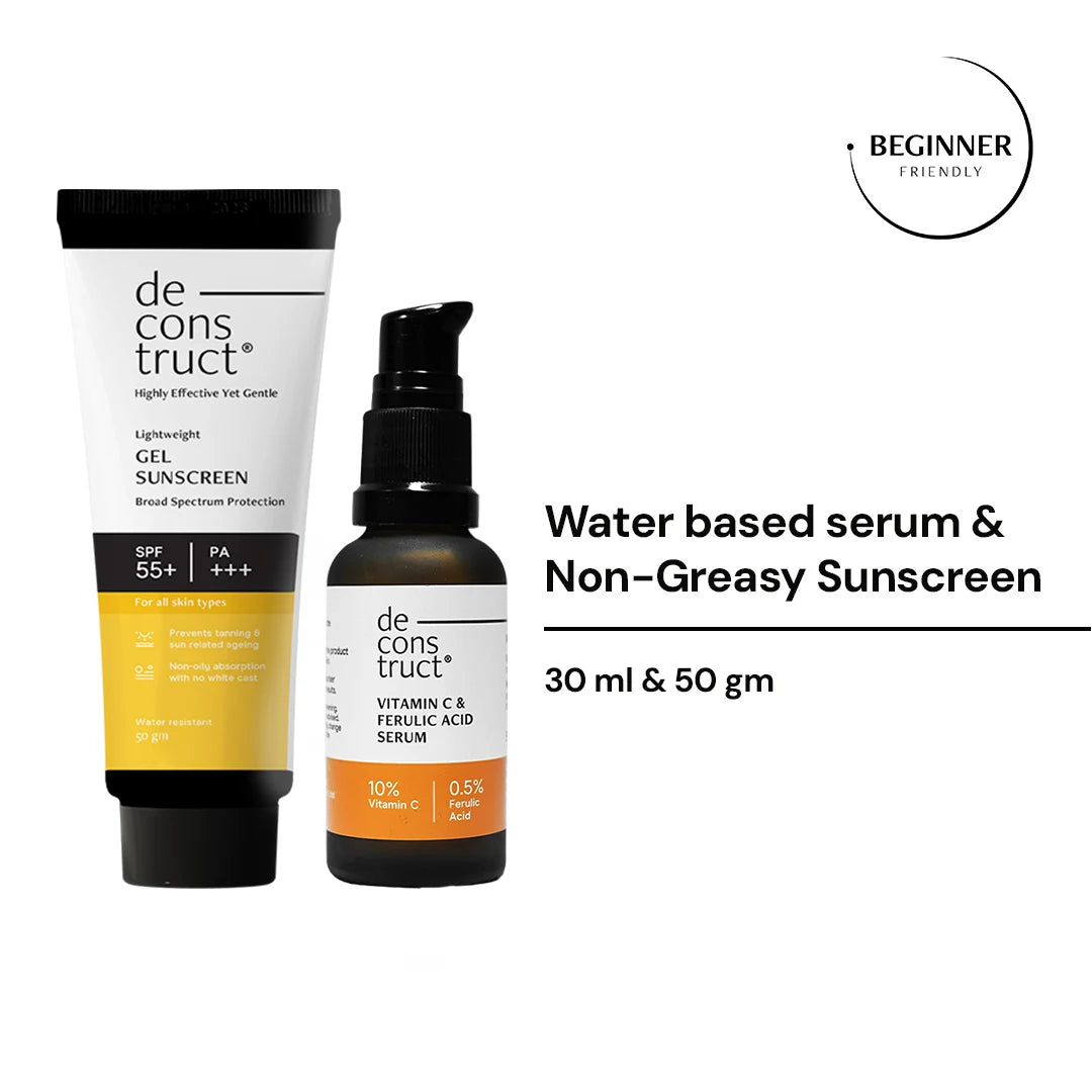 Bestseller Combo - Vitamin C Serum + Gel Sunscreen