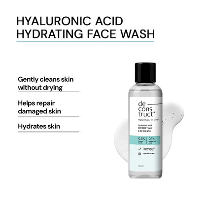 Hyaluronic Acid Hydrating Face Wash + 2% Hyaluronic Acid &amp; 1% Niacinamide Serum | Oil-Free Deep Hydration Combo