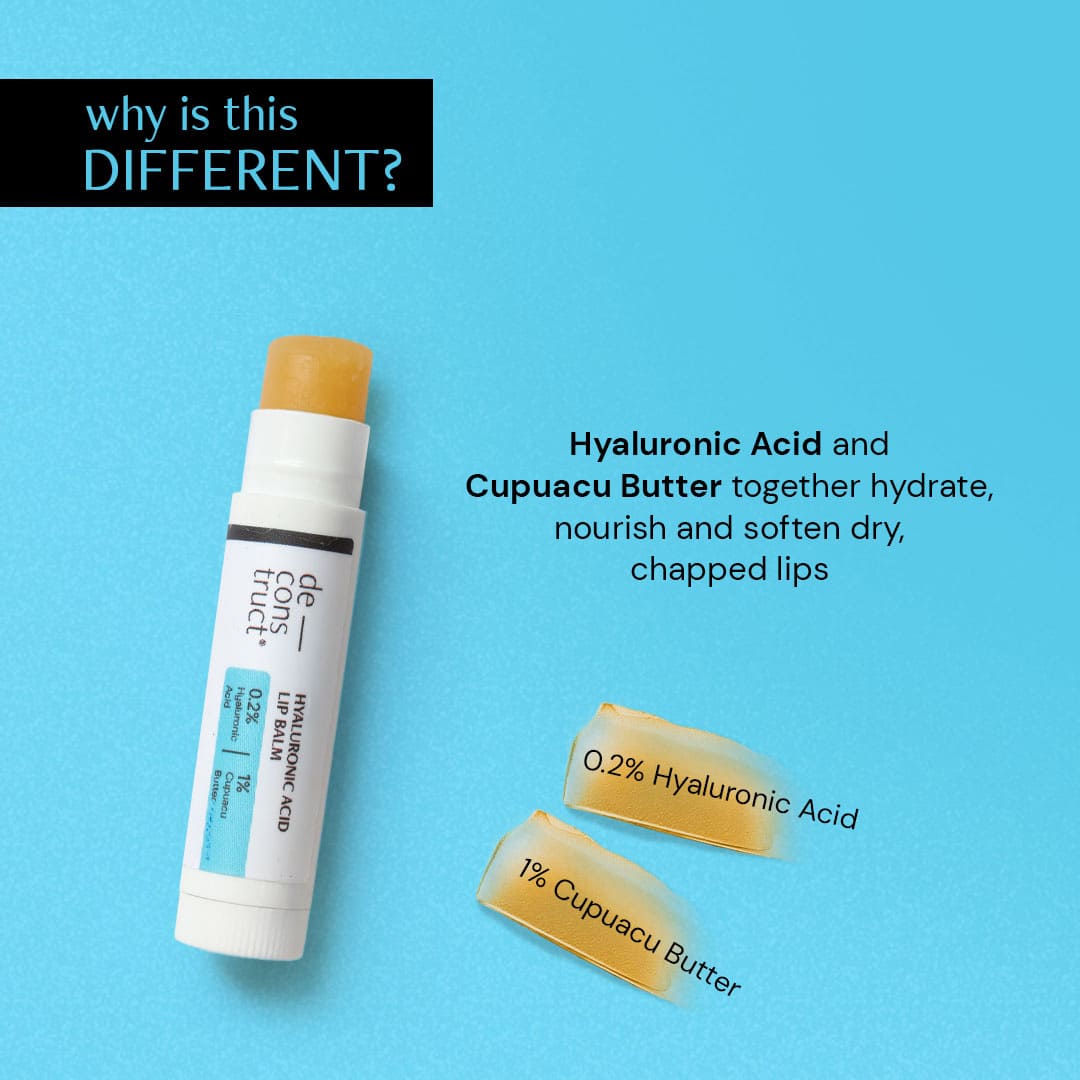 Hyaluronic acid and Cupuacu butter for chapped lips