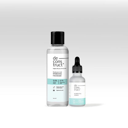 Hyaluronic Acid Hydrating Face Wash + 2% Hyaluronic Acid &amp; 1% Niacinamide Serum | Oil-Free Deep Hydration Combo
