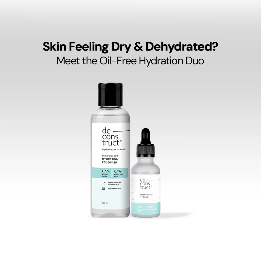 Hyaluronic Acid Hydrating Face Wash + 2% Hyaluronic Acid &amp; 1% Niacinamide Serum | Oil-Free Deep Hydration Combo