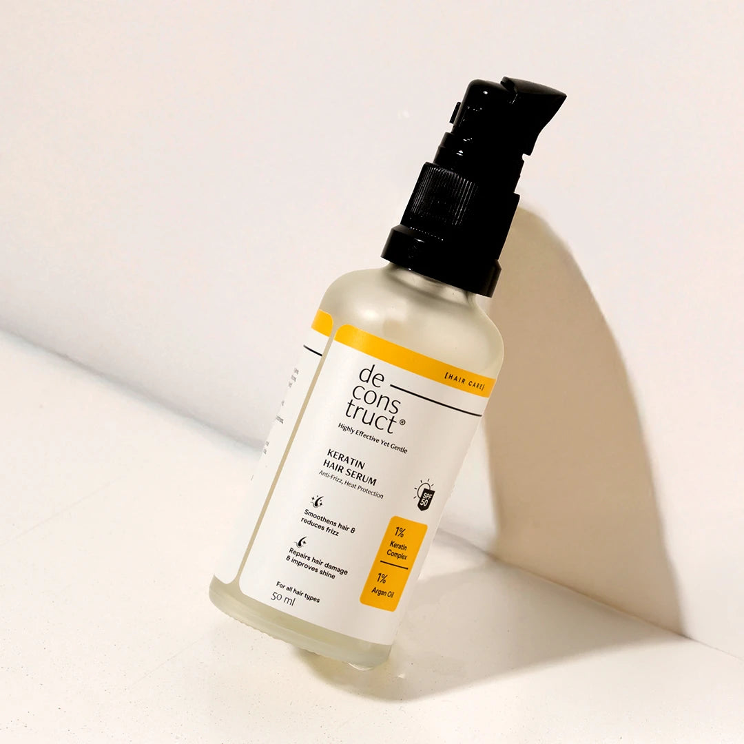 Keratin Treatment Hair Serum with SPF 50 - 1% Keratin Complex + 1% Argan Oil + 2 % Macadamia Oil