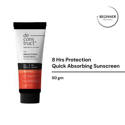 Fluid Brightening Sunscreen with spf 50+ - Prevents Tanning &amp; Provides a Brightening effect