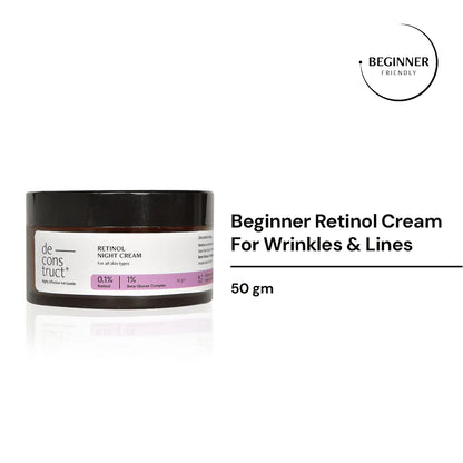 Retinol night cream - 0.1% Retinol + 1% Beta-Glucan Complex