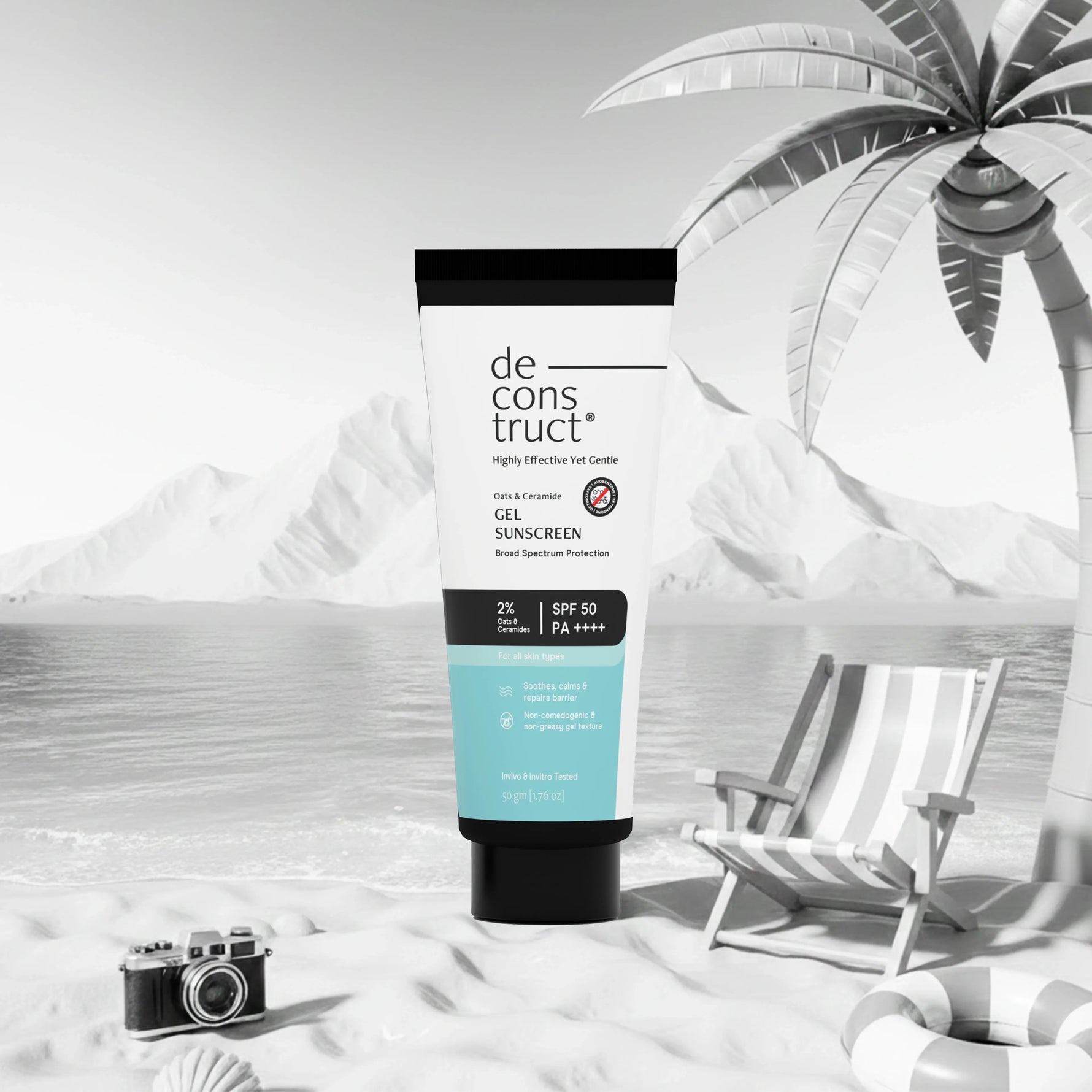 Oat and Ceramide Gel Sunscreen for barrier repair and hydration